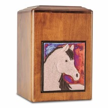 Large/Adult 289 Cubic Inch Raku Wood Horse  Funeral Cremation Urn for Ashes - £184.84 GBP