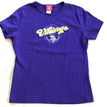 Minnesota Vikings Women&#39;s Large Purple Cotton Football T-Shirt NFL Apparel - £9.67 GBP