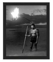 Man Night Spear Fishing In Hawaii Large Torch 1948 8X10 Framed Photo - £15.74 GBP