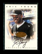 Vintage 1996 Donruss Leaf Signature Autograph Baseball Card Eric Young Rockies - £7.39 GBP