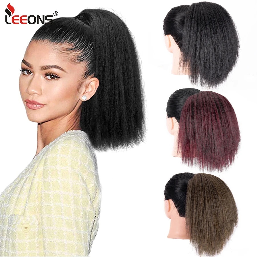 Drawstring Short Synthetic Kinky Straight Fluffy Ponytail Hair Extensions For - £10.45 GBP
