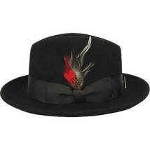 Men's Milani Wool Fedora Hat Soft Crushable Lined FD219 Black image 4