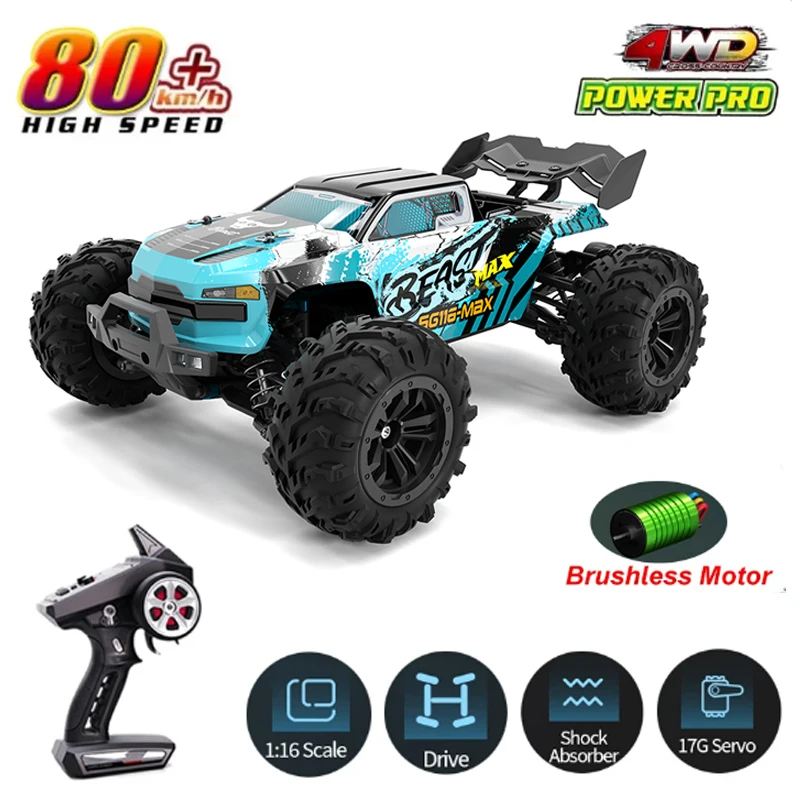 Sg116max 2.4g Competitive Four-wheel Drive Brushless High-speed Rc Off-road - £103.51 GBP+