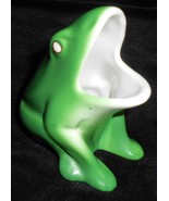 1930s Germany/Czechoslovakia GREEN PORCELAIN FROG Ash Receiver - $39.59