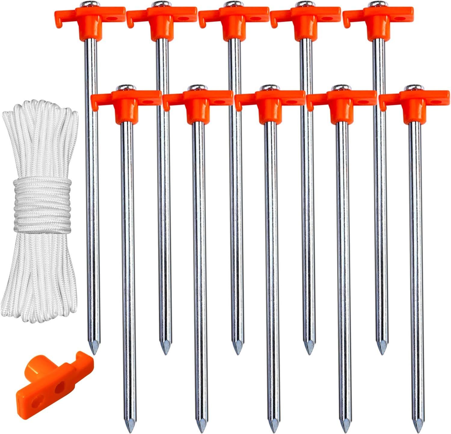 Ten Pc. Pack Of Abccanopy Tent Stakes For Camping (Orange). - $41.97
