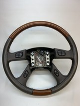 03 04 05 06 Cadillac Escalade Yukon Steering Wheel Wood Leather shale ne... - $123.75
