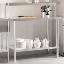 Kitchen Work Table with Overshelf 43.3&quot;x21.7&quot;x47.2&quot; Stainless Steel - $588.59 CAD