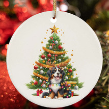 Cute Bernese Mountain Dog Reindeer Antler Christmas Ornament Gift Tree Decor - $15.79