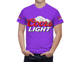 Coors Light Beer Violet T-Shirt, High Quality, Gift Beer Shirt - £25.30 GBP
