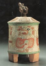 Vintage Photo Guatemalan Cylindrical Tripod Vase Maya 4th Century - £15.81 GBP