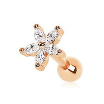 Rose Gold Dainty Flower Cartilage Earring - £18.15 GBP