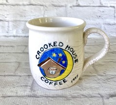 Crooked House Coffee Mug Crescent Moon Stoneware Vintage Crazing Discolo... - $150.02 MXN