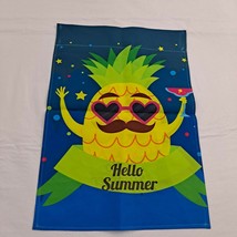 Garden Flag Hello Summer Pineapple Sunglasses Mustache - £10.91 GBP