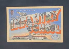 Large Letter Postcard Military Infantry School Ft Benning Georgia Cancelled - $12.64