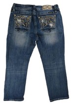 MISS ME Capri Jeans With Bling &amp; Embroidered Tribal Size 30 M3098P Distressed  - £18.02 GBP