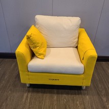 TTQKBIM Furniture Stylish Single Sofa - Comfortable Yellow and White Des... - $110.69