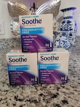 3 Bausch Lomb Soothe Preservative-Free Lubricant Eye Drops 30 Ct Vials E... - £24.30 GBP