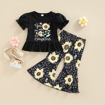 NWT Sunflower Girls &#39;You are my sunshine&#39; Bell Bottom Pants Outfit Set - £4.78 GBP+