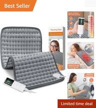 Soft Electric Heating Pad, 9 Heat Levels &amp; Timer - Ideal for Cramps &amp; Aches - $47.47