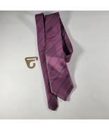 Christian Dior Tie Mens Silk Burgundy and Blue Size 3.5&quot; x 54&quot; - $9.99