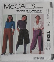 McCall&#39;s Pattern 7326 Misses&#39; Pants 3 Variations Size 10 Uncut Vintage 1980&#39;s - £6.22 GBP