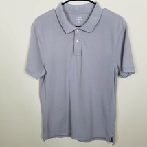 J Crew Mens Flex Pique Polo Shirt Size Medium Gray Regular Fit Short Sleeve - £11.67 GBP