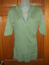 Mossimo Supply Co. Sage Green V-Neck Ribbed Stretch Knit Top - Size XXL - $16.82