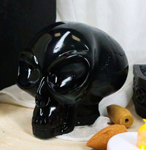 Ebros Small Black Translucent Extraterrestrial Alien Skull Figurine Collectible - £20.09 GBP