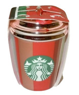 2018 Starbucks Red &amp; Gold Ceramic Cup Holiday Christmas Tree Ornament NWT - £15.56 GBP