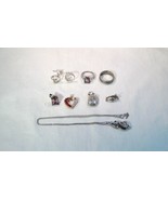 Sterling Silver Jewelry Earrings Necklace Rings Pendants - Lot of 8 - K903 - £55.32 GBP