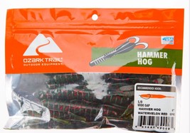 Ozark Trail, 6&quot; Hammer Hog, Watermelon Red Fishing Lure, 8 Count - £5.54 GBP