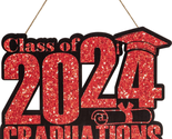 Graduation Decorations Class of 2024 Wooden Sign, Red 2024 Graduation Pa... - $20.88