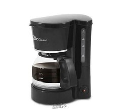 Elite 5-Cup Compact Coffeemaker Black Pause &#39;N Serve System Ground Coffee Maker - £22.77 GBP