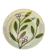THE CELLAR &quot;Leaves&quot; Dessert /Bread Plate Iridescent Olive/Beige Hand Pai... - £14.25 GBP