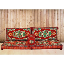 Sofa Set With SPONGE Arabic Turkish Kilim Corner  Cushion pillows Lounge Couch - £285.84 GBP