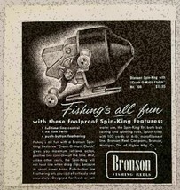 1956 Print Ad Bronson Spin-King Fishing Reels Higbie Bronson,MI - £7.79 GBP