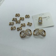 Vintage Lot Slider Pendants Gold Tone Rhinestones Crystal Infinity 13 piece - £14.45 GBP