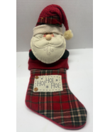 Santa Claus Hobby Lobby Homespun 23&quot; 3-D Christmas Stocking - $9.90