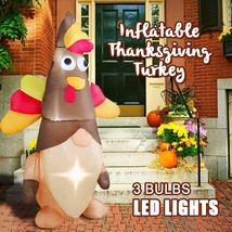 5ft Thanksgiving Inflatable Cute Gnome Decoration LED Blow Up Lighted Decor Indo - £45.50 GBP