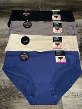 Bali ~ 4-Pair Womens Easylite Smooth Hipster Underwear Panties Nylon ~ XL/8 - $30.83