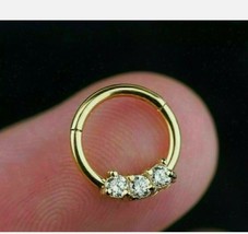 2.01 Ct Diamond Hoop Septum Nose Ring Cartilage Earrings 14k White Gold ... - £77.06 GBP