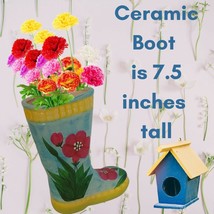 Ceramic Garden Rain Boot Planter Vase Indoor or Out Vintage Rite Aid  7.5 - £21.33 GBP