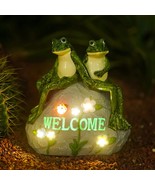 Solar Garden Outdoor Statues Frog with Succulent and 7 LED Lights - Lawn... - €47,76 EUR