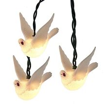 Kurt Adler 10 Light Glittered Dove Light String White UL4359 - $36.61