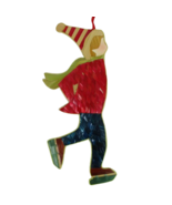 5.5&quot; Woven Rattan Wicker Ice Skater Man Christmas Tree Ornament Skating - $281.87 MXN