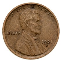 1921-S 1C Lincoln Cents En Extra Fin État, Tout Marron Couleur, Fort Détail - $47.19
