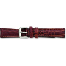 De Beer Brown Crocodile Grain Leather Watch Band 20Mm Gold Color - £33.54 GBP