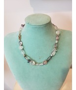 Hand Crafted Necklace Clear and Gray Beads - £4.74 GBP