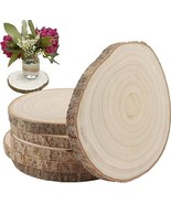 KINJOEK 6PCS 9-10 Inch Large Natural Wood Slices with Bark - $34.19 CAD