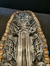 GLASS RELISH TRAY OBLONG SCALLOPED GOLD EDGES image 3